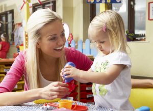 Wildwood MO daycare teacher working with student